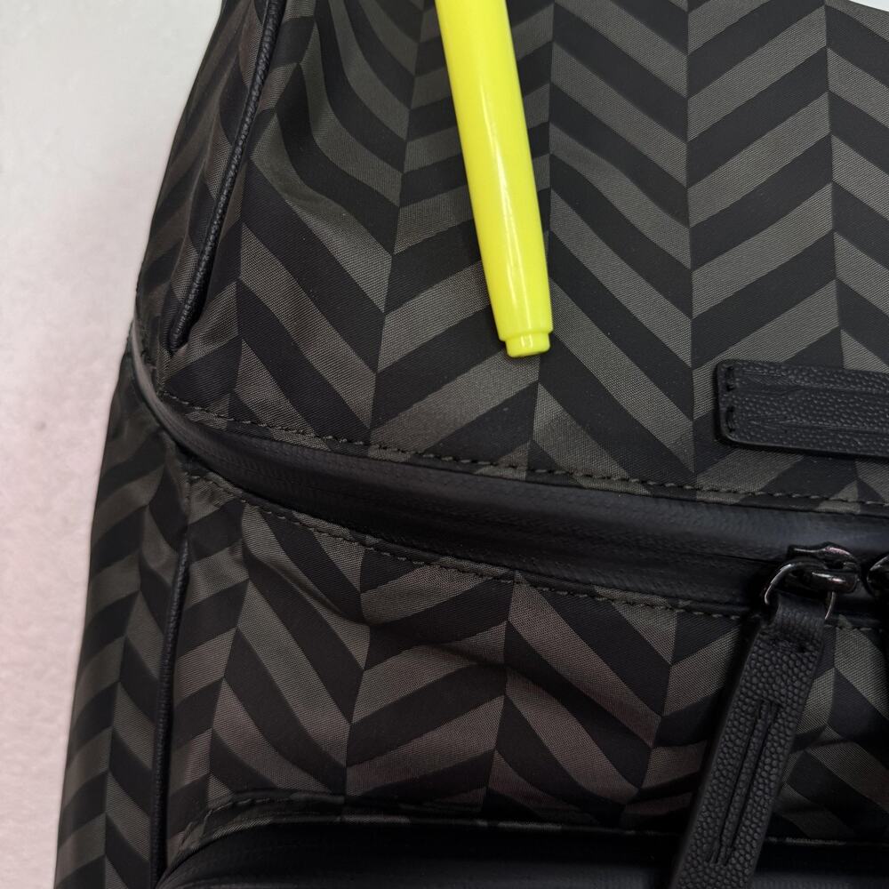 Uri Minkoff Stanton Backpack Laptop Bag Chevron Nylon Black Travel School NEW - Picture 10 of 16